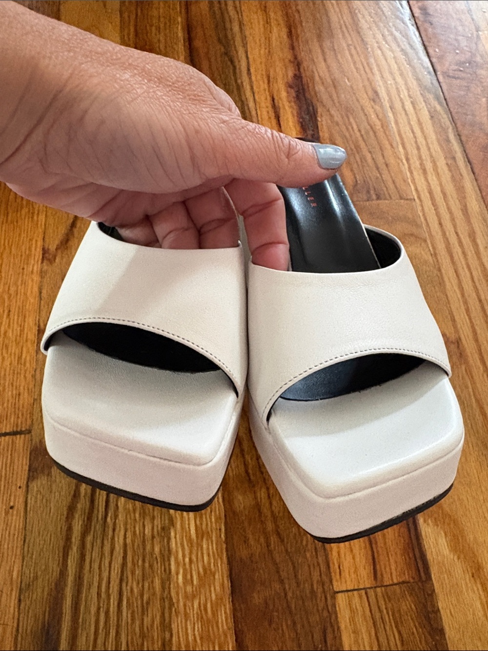 Simon Miller Level Wedge Slides White 36 - Picture 4 of 10